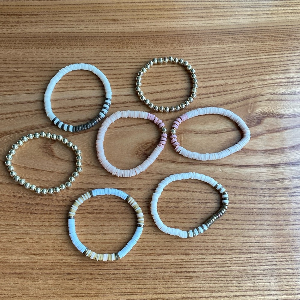 Clay Bead Bracelet Stack | 7 Bracelets